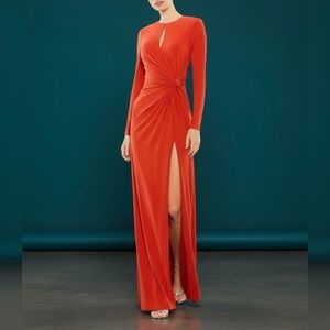 Mac Duggal Draped Gown Red Sz 10 NWT Formal Maxi Dress 55708